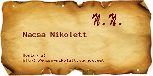 Nacsa Nikolett névjegykártya