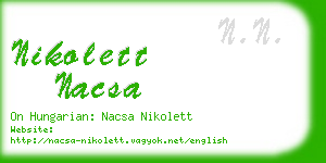nikolett nacsa business card